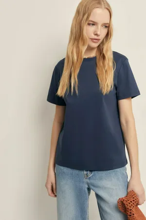 Футболка FINN FLARE из мерсеризованного хлопка, 101 cosmic blue, арт. FSF110101