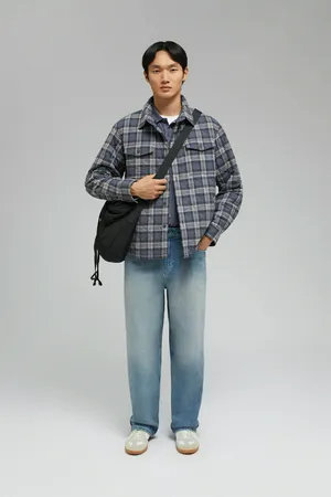 Куртка-рубашка FINN FLARE в клетку утепленная, синий, арт. FAF21000