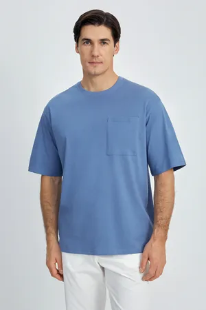 Мужская футболка FINN FLARE с нагрудным карманом, 186 coronet blue, арт. BAS-200133