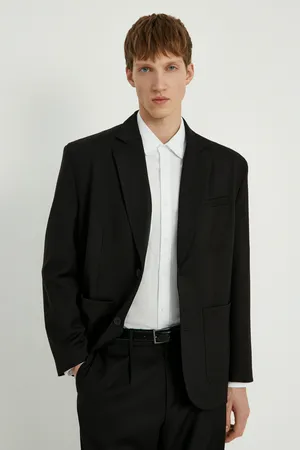 Однобортный пиджак FINN FLARE прямого кроя, 200 black, арт. FBF21069R