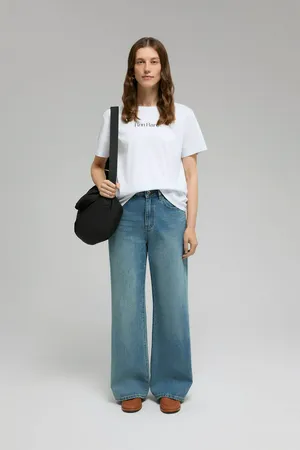 Футболка Finn Flare из мерсеризованного хлопка с принтом, 201 white, арт. BAS-100189