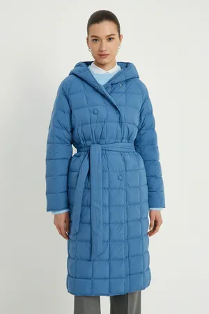 Пуховое стеганое пальто FINN FLARE с поясом, 186 coronet blue, арт. FAE11069