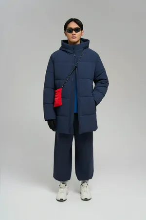 Утепленное стеганое полупальто Finn Flare, 101 cosmic blue, арт. FWE21011