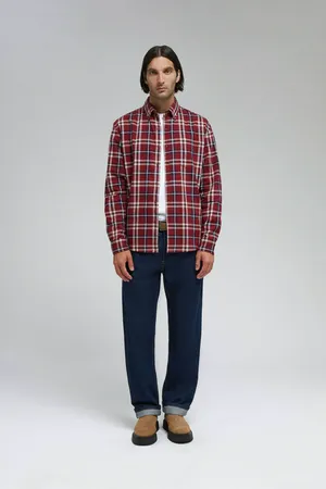 Рубашка FINN FLARE из хлопковой фланели в клетку, 376 mc cordovan, арт. FAF21041
