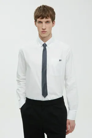 Мужская классическая рубашка Finn Flare из хлопка, 201 mc white, арт. FBF21034