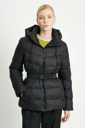 Пуховик FINN FLARE с поясом приталенного силуэта, 200 black, арт. FWE11085
