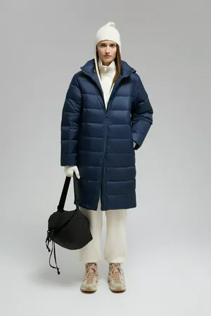 Пуховое пальто Finn Flare со съемным капюшоном, 101 cosmic blue, арт. FWE11035