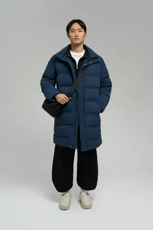 Мужское утепленное пальто FINN FLARE с воротником-стойкой, синий, арт. FWE21001