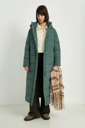 Пуховое пальто FINN FLARE прямого силуэта, зеленый, арт. FWE11093