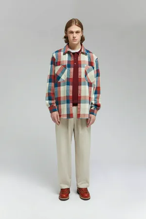 Рубашка FINN FLARE из фланели в клетку, 309 mc crimson, арт. FAF210110