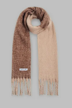 Шарф Finn Flare двухцветный с бахромой, 705 mc angora, арт. FAE11408