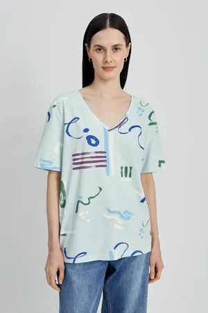 Футболка Finn Flare с абстрактным принтом, зеленый, арт. FSD110190