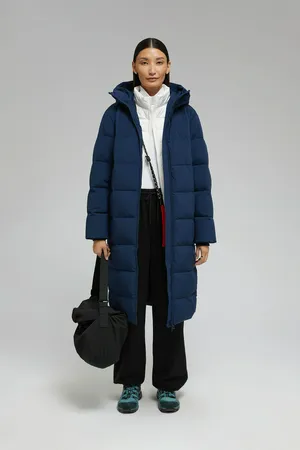Длинный пуховик FINN FLARE с натуральным пухом, 101 cosmic blue, арт. FWF11088
