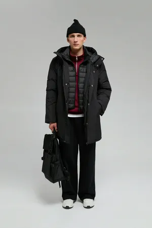 Мужское пуховое полупальто FINN FLARE, черный, арт. FWE21012