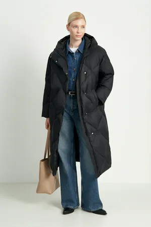 Пуховое пальто FINN FLARE с капюшоном, 200 black, арт. FWE11007