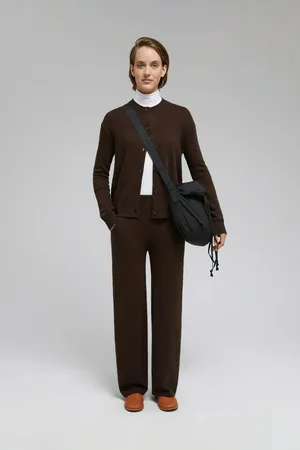 Трикотажные брюки FINN FLARE с шерстью и кашемиром, коричневый, арт. FAF11134