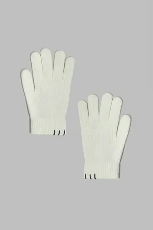 Вязаные перчатки FINN FLARE, белый, арт. FAF111152