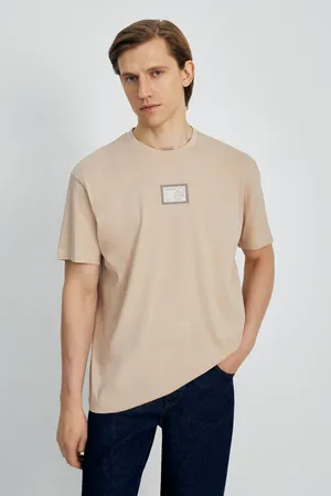Мужская футболка FINN FLARE свободная с принтом, бежевый, арт. FSE21050-2P