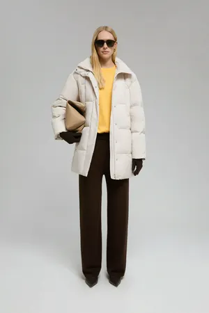 Удлиненный пуховик FINN FLARE, бежевый, арт. FWF11012