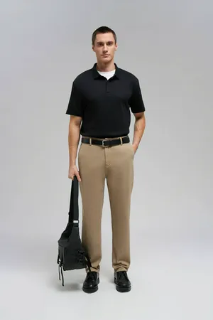 Поло FINN FLARE из мерсеризованного хлопка, черный, арт. FBF21019