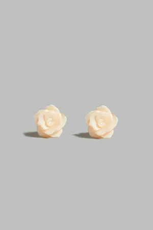 Серьги пусеты FINN FLARE из натуральной ракушки, бежевый, арт. FSF11913