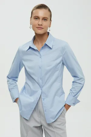 Рубашка женская FINN FLARE из хлопка, голубой, арт. FBF110128