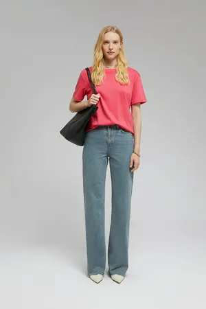 Футболка FINN FLARE из мерсеризованного хлопка, розовый, арт. BAS-100161