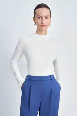 Джемпер FINN FLARE с воротником-стойкой, белый, арт. FAE11121