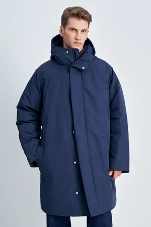 Мужское пуховое пальто FINN FLARE с капюшоном, синий, арт. FAE21013