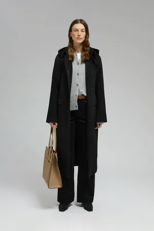 Пальто Finn Flare из шерсти и шелка, черный, арт. FAF11096