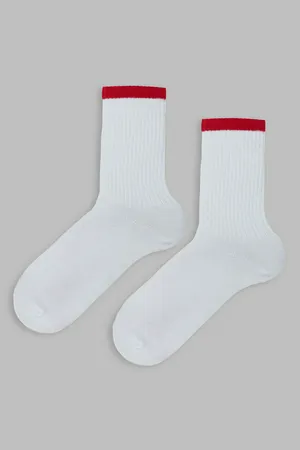 Женские носки Finn Flare, 201371 201 white / 371 salsa, арт. FBF11702