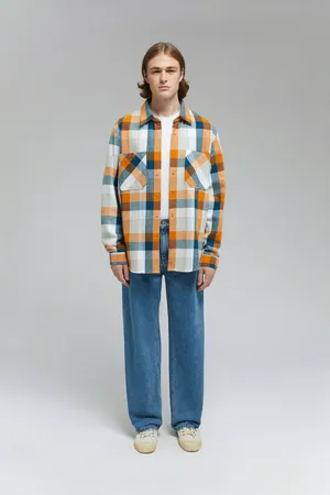 Мужская фланелевая рубашка Finn Flare в клетку, 425 mc peru, арт. FAF210110