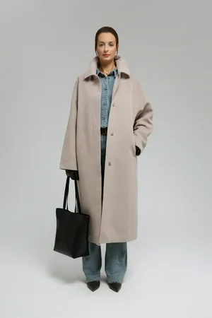 Однобортное пальто FINN FLARE из шерсти и шелка, 754 rock melange, арт. FBF11033