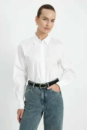 Рубашка FINN FLARE прямого кроя, 201 white, арт. FBF110130