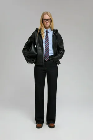 Кожаная куртка-худи FINN FLARE, 200 black, арт. FBF11803