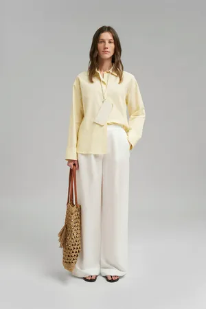 Льняная блузка Finn Flare, желтый, арт. FSG110214