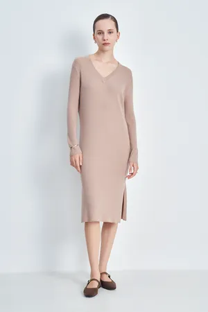 Платье с V-образным вырезом Finn Flare, бежевый, арт. FAE11175