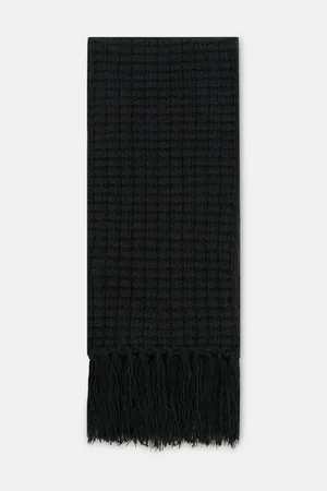 Вязаный шарф с бахромой Finn Flare, черный, арт. FAD111124