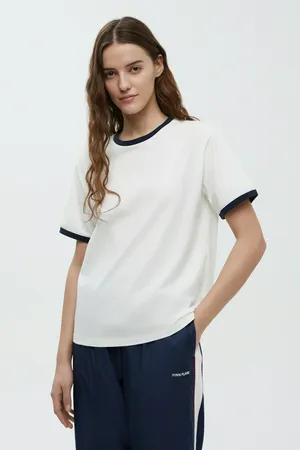 Футболка Finn Flare с контрастной отделкой, белый, арт. FBF11083