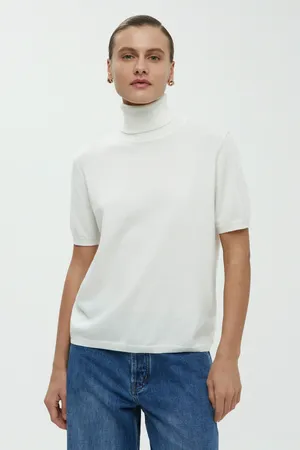 Джемпер FINN FLARE с коротким рукавом и воротником-стойкой, 711 milk, арт. FBF11121