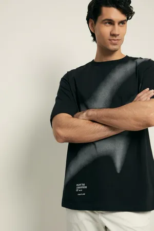 Футболка FINN FLARE свободного силуэта с принтом, 200 black, арт. FSF21052