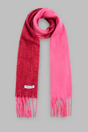 Двухцветный шарф FINN FLARE с бахромой, 842 mc cabaret, арт. FAE11408