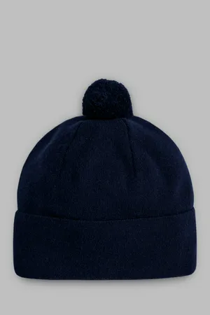 Вязаная шапка с помпоном FINN FLARE, 101 cosmic blue, арт. FAE21160