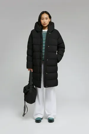 Длинный пуховик Finn Flare, 200 black, арт. FAF11062
