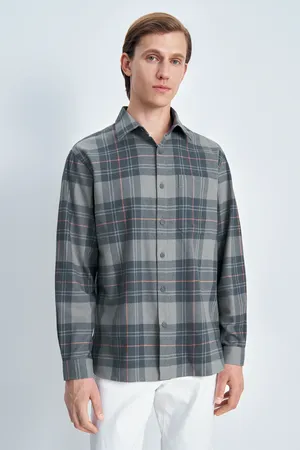 Рубашка FINN FLARE в клетку, 216 mc iron, арт. FAE21098