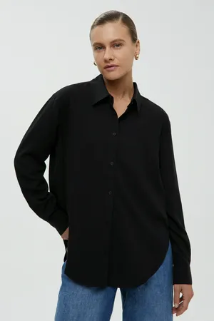 Блузка из тенселя Finn Flare, 200 black, арт. FBF11015