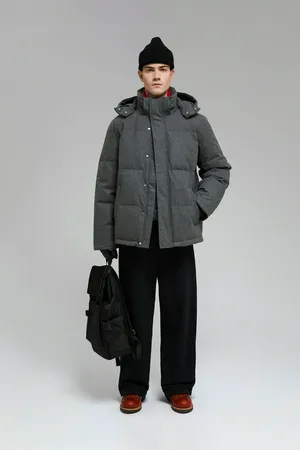 Мужской стеганый пуховик Finn Flare, 252 graphite melange, арт. FWF21037