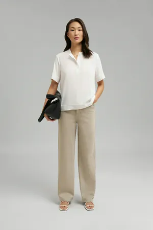 Легкая блузка FINN FLARE на пуговицах, белый, арт. FSG110206