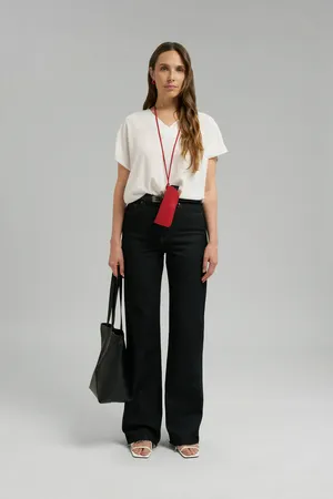 Блузка FINN FLARE свободная с V-вырезом, белый, арт. FSG110203