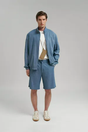 Шорты Finn Flare прямые льняные, 186 coronet blue, арт. BAS-200175